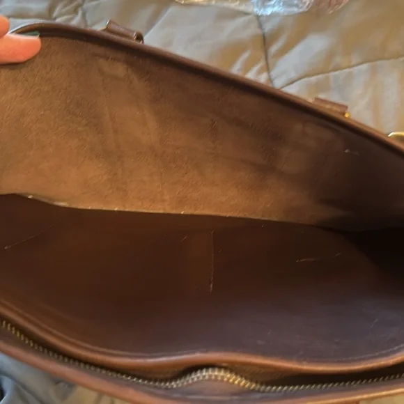 Vintage Coach L6C-5282 Brown Leather Satchel Tote Briefcase Bag Zip Top Zipper - Picture 4 of 13